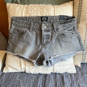 COPY - RVCA cut off grey jean shorts